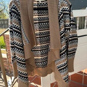 Miami Brown and Black Geometric Cardigan